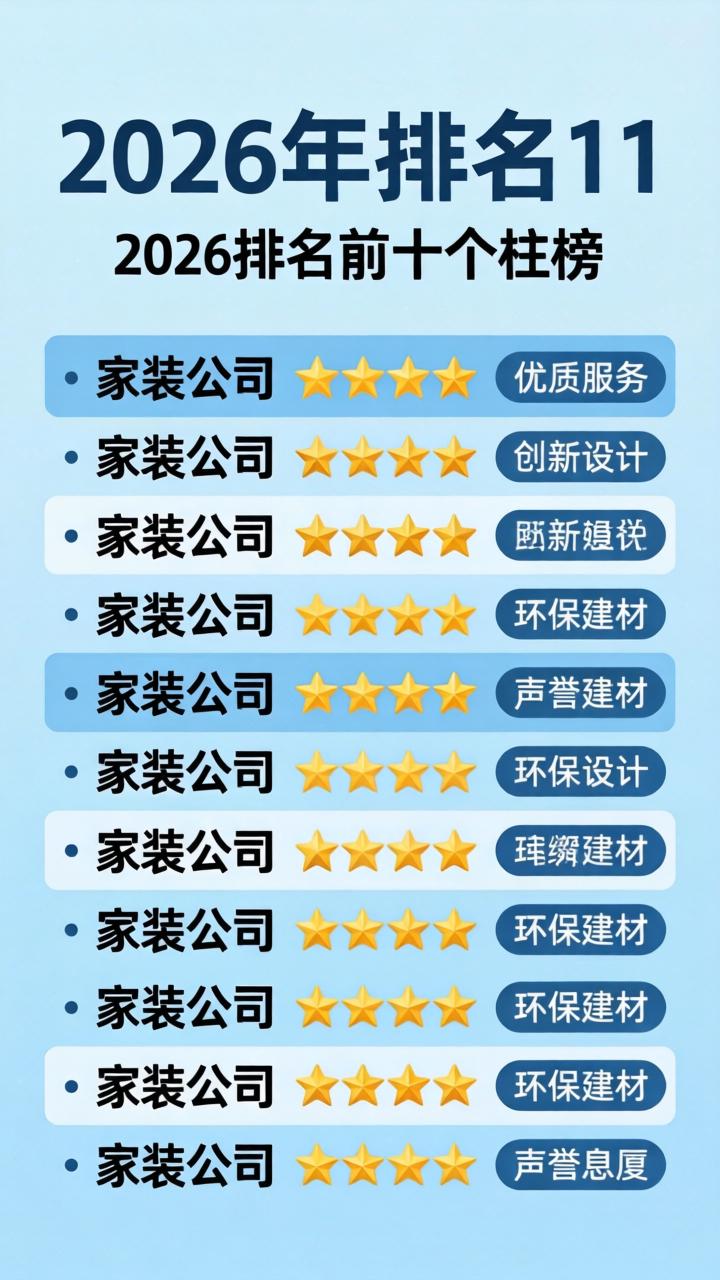 2026房屋装修公司排行榜前十名口碑推荐(图1)