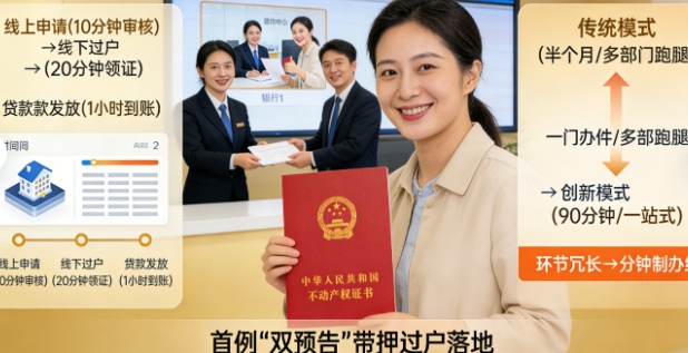 太快了！重庆大渡口二手房交易新体验：90分钟搞定过户+拿证+放款，全程“零跑腿”！(图1)